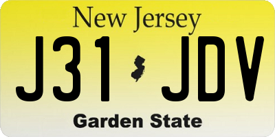 NJ license plate J31JDV