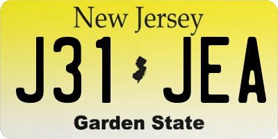 NJ license plate J31JEA