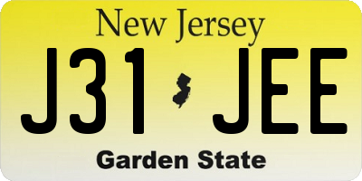 NJ license plate J31JEE