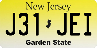 NJ license plate J31JEI