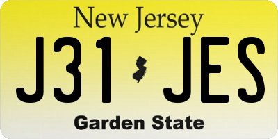 NJ license plate J31JES