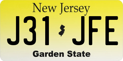 NJ license plate J31JFE