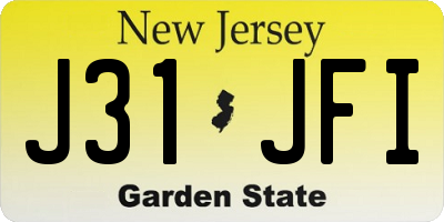 NJ license plate J31JFI
