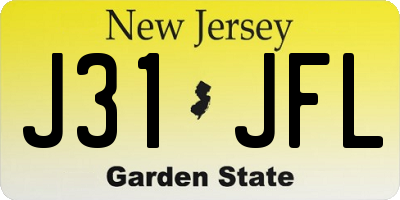 NJ license plate J31JFL