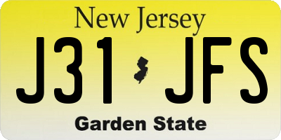 NJ license plate J31JFS