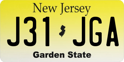 NJ license plate J31JGA