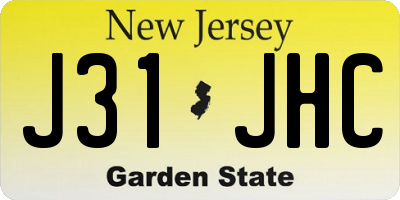 NJ license plate J31JHC