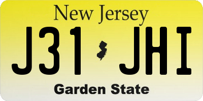 NJ license plate J31JHI