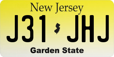 NJ license plate J31JHJ