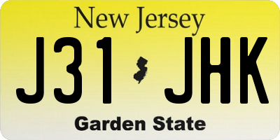 NJ license plate J31JHK