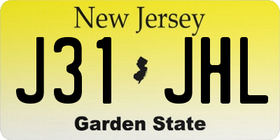 NJ license plate J31JHL