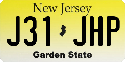 NJ license plate J31JHP