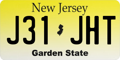 NJ license plate J31JHT