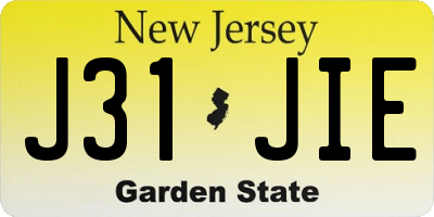 NJ license plate J31JIE
