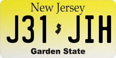 NJ license plate J31JIH