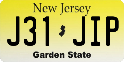 NJ license plate J31JIP