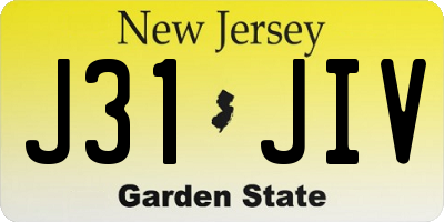 NJ license plate J31JIV