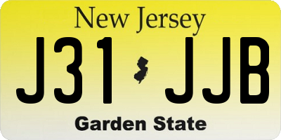 NJ license plate J31JJB