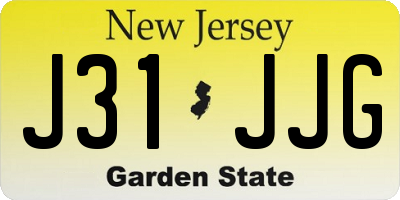NJ license plate J31JJG