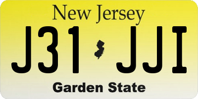 NJ license plate J31JJI
