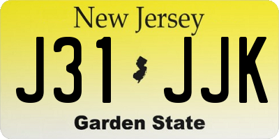 NJ license plate J31JJK
