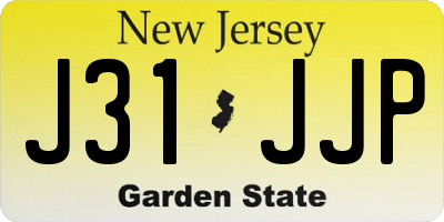 NJ license plate J31JJP