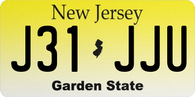 NJ license plate J31JJU