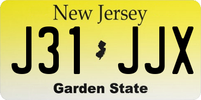 NJ license plate J31JJX