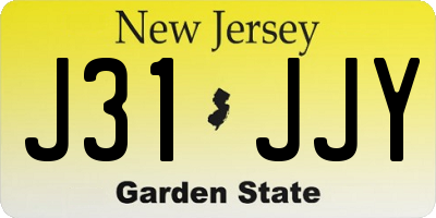 NJ license plate J31JJY