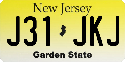NJ license plate J31JKJ