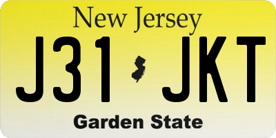 NJ license plate J31JKT