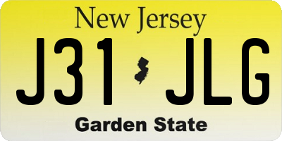 NJ license plate J31JLG