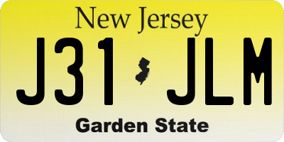 NJ license plate J31JLM