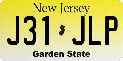 NJ license plate J31JLP