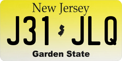 NJ license plate J31JLQ