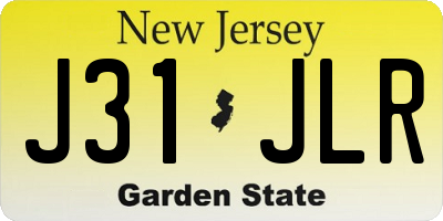 NJ license plate J31JLR