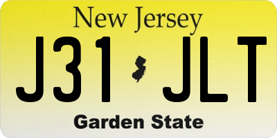 NJ license plate J31JLT