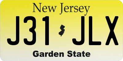NJ license plate J31JLX