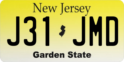 NJ license plate J31JMD