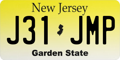 NJ license plate J31JMP