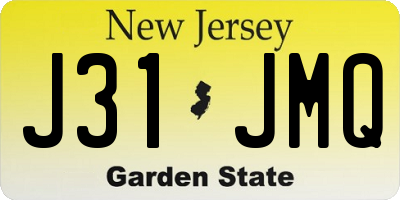 NJ license plate J31JMQ