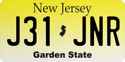 NJ license plate J31JNR