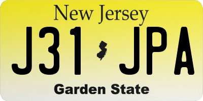 NJ license plate J31JPA