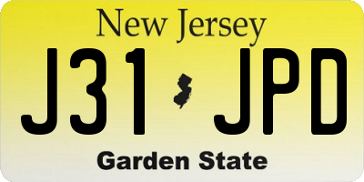 NJ license plate J31JPD