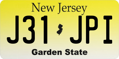 NJ license plate J31JPI