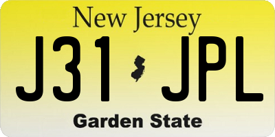 NJ license plate J31JPL