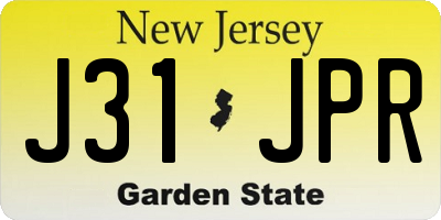 NJ license plate J31JPR