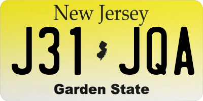 NJ license plate J31JQA