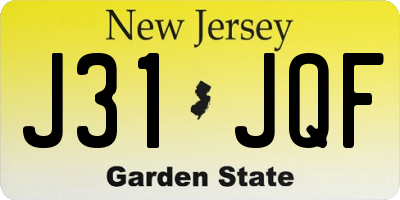 NJ license plate J31JQF
