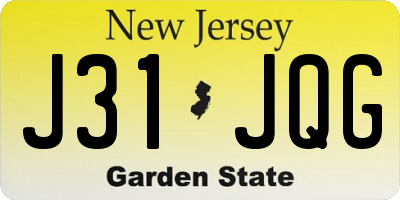 NJ license plate J31JQG